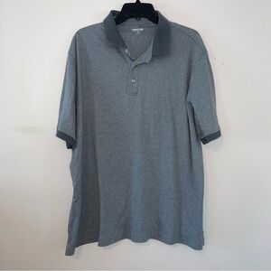 Lands’ End Gray Cotton Polo Shirt Traditional Fit Size XL